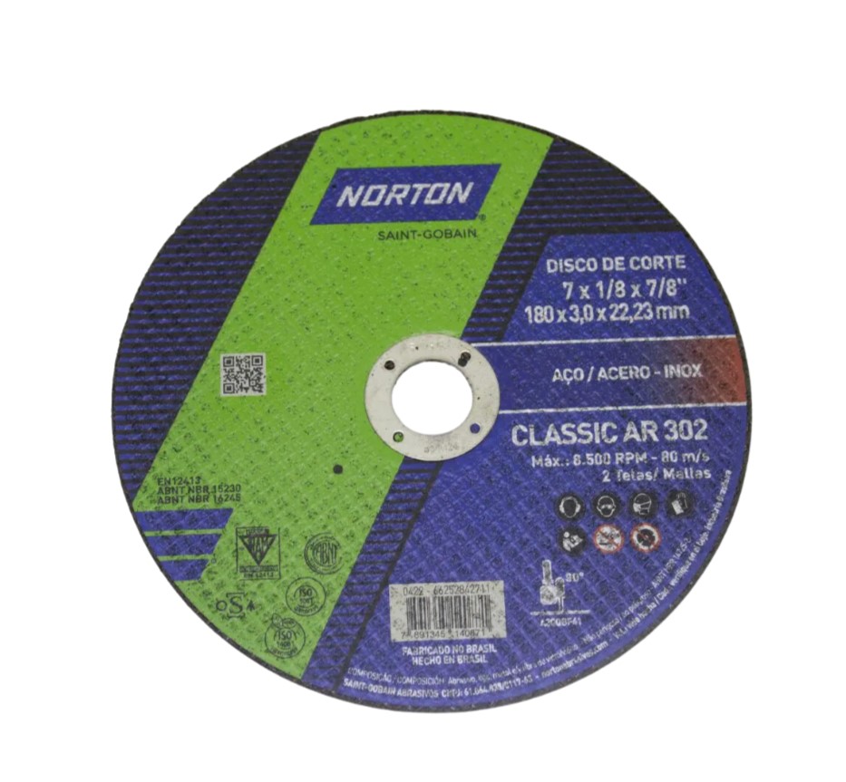 DISCO CORTE CLASSIC FERRO 180X3.0MM NORT