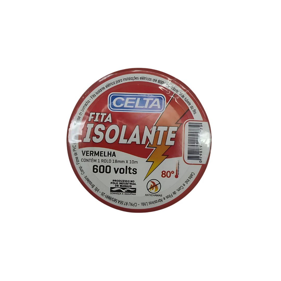 FITA ISOLANTE 10M VERMELHA CELTA