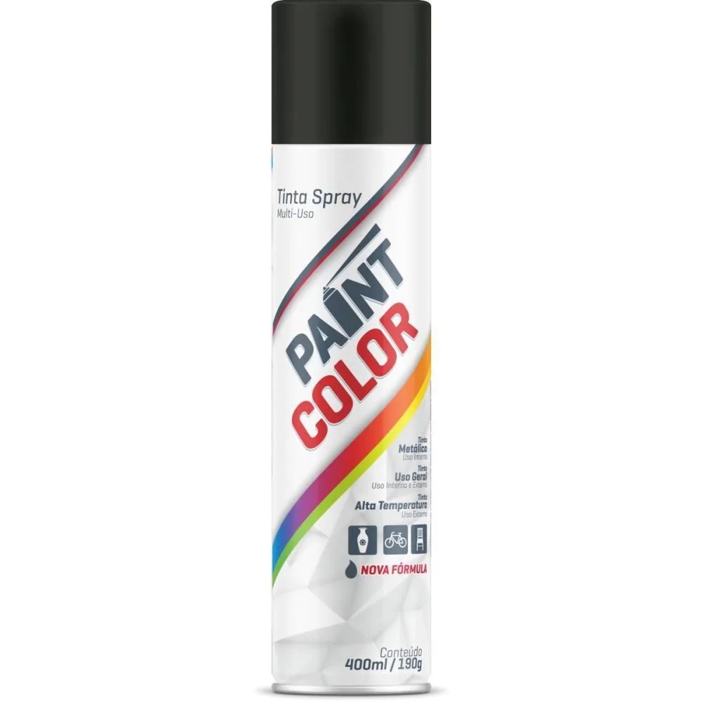 SPRAY 400ML PRETO FOSCO NOVA PAINTCOLOR