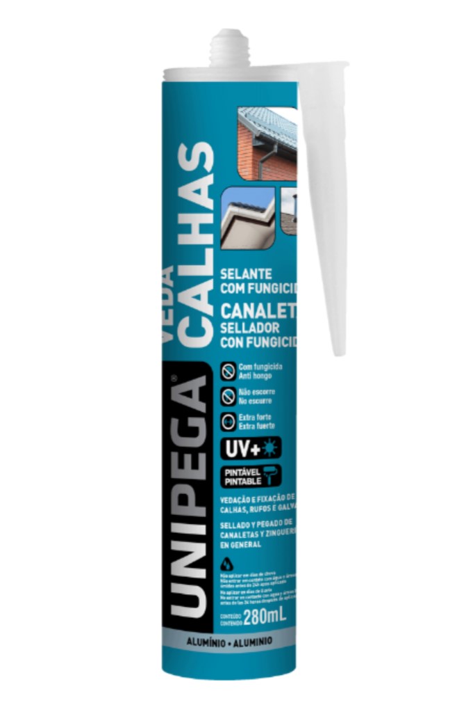 SILICONE VEDA CALHA CINZA 280ML UNIPEGA