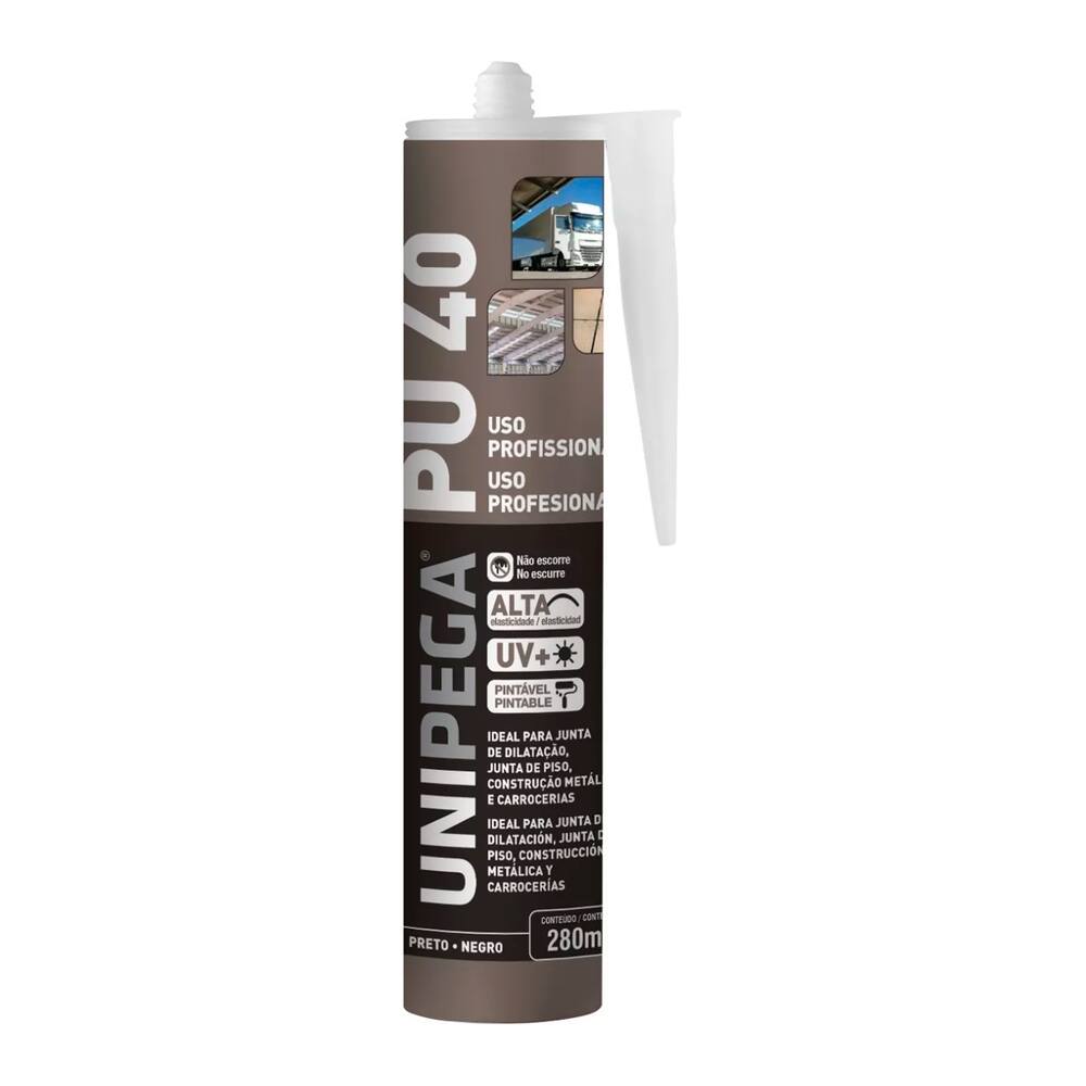 SILICONE PU40 PRETO 280ML UNIPEGA