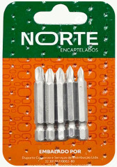 PONTEIRA PHILLIPS KIT 05 PCS 50 mm NORTE