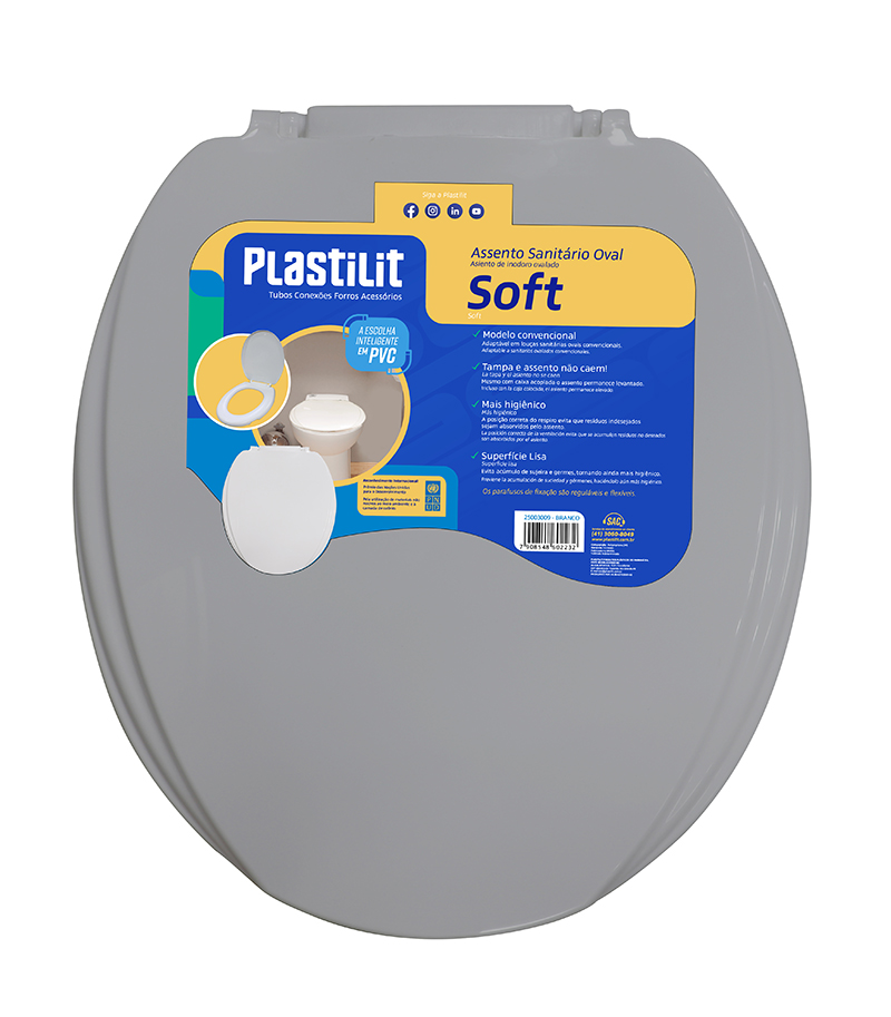 ASSENTO SANIT SOFT CINZA CLARO PLASTILIT